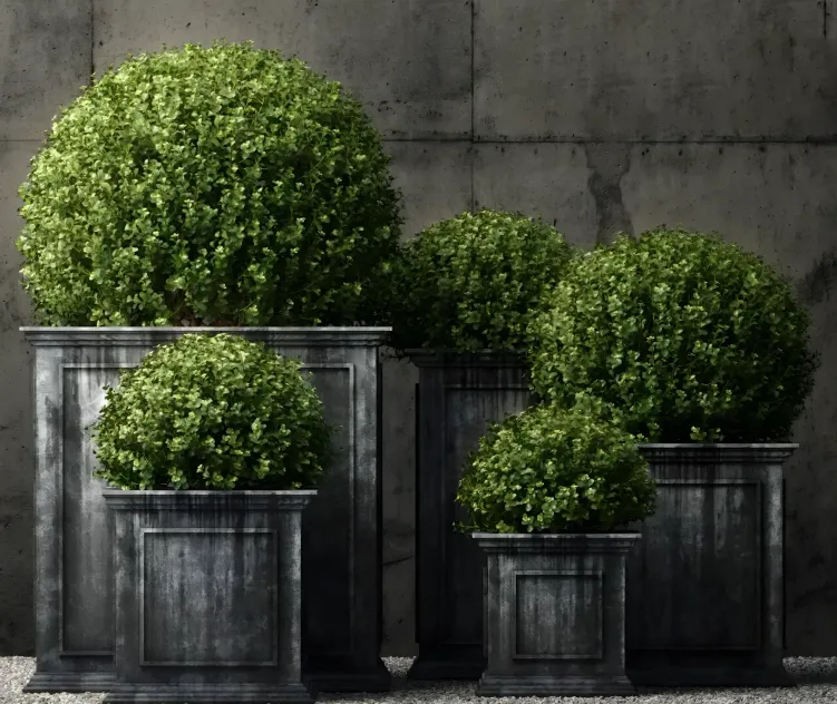 Restoration hardware estate zinc framed panel planters
