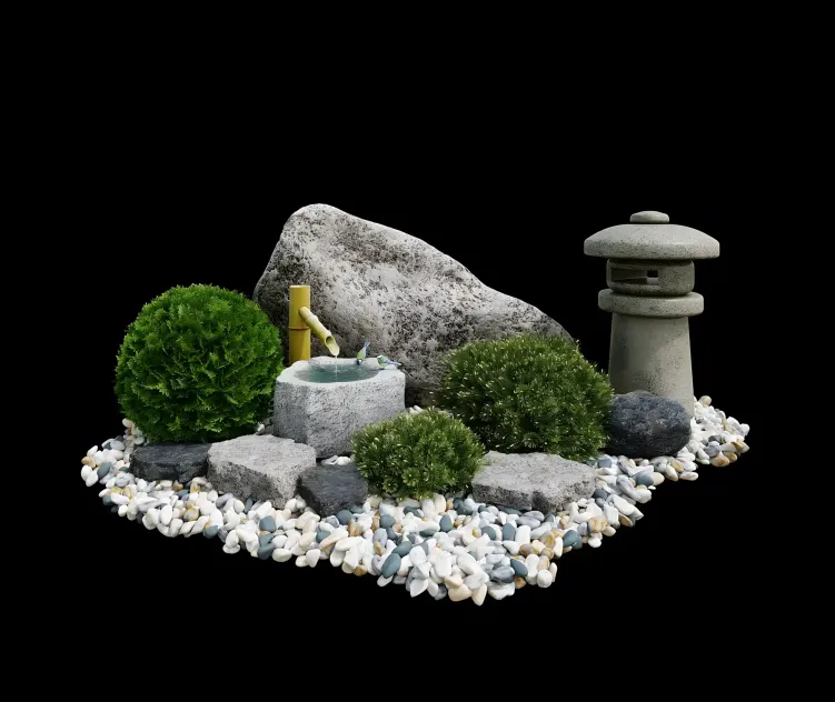 Rock garden tsukubai