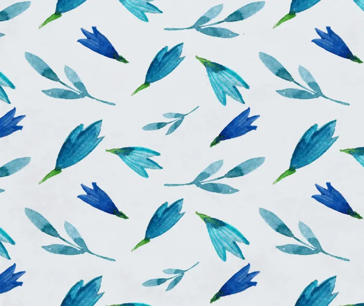 Blue Watercolor Floral