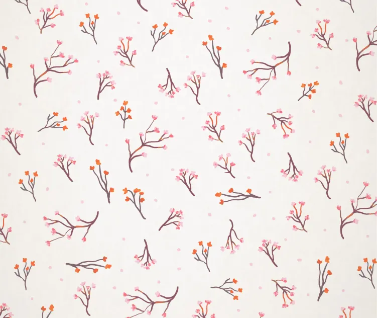 Hand Drawn Little Flowers and Branches Background 2