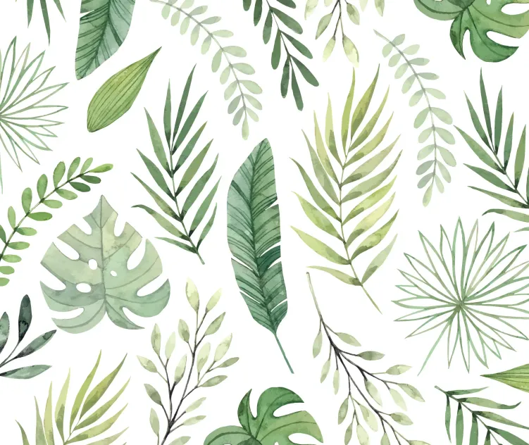Hello Summer Background With Different Plants in Watercolor Style 2