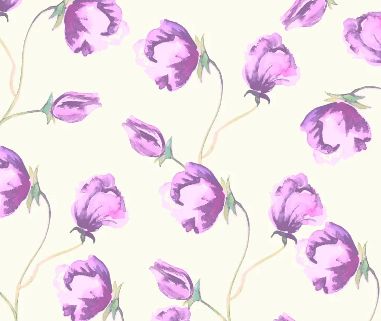 Watercolor Purple Flowers Background 2