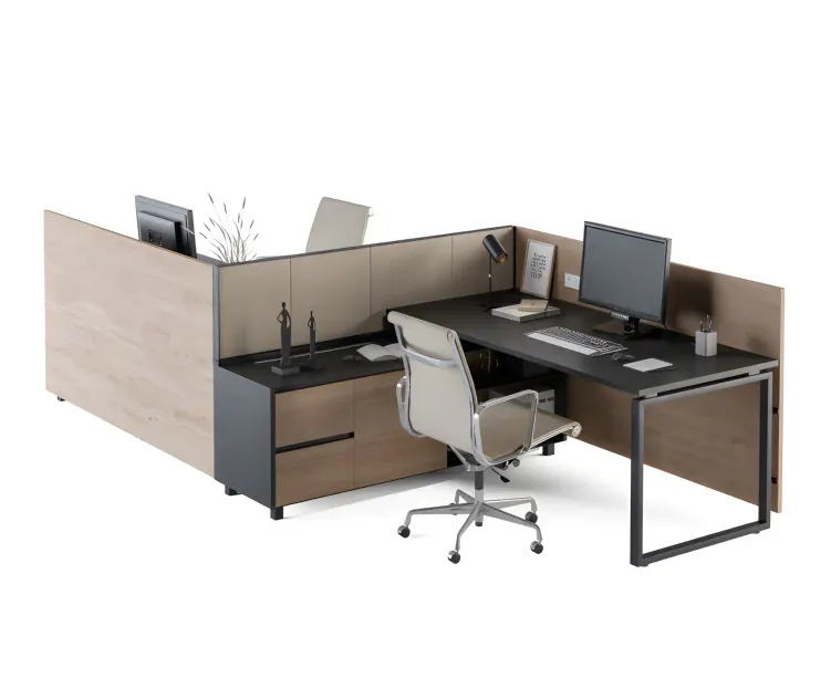 Office desk cream wood