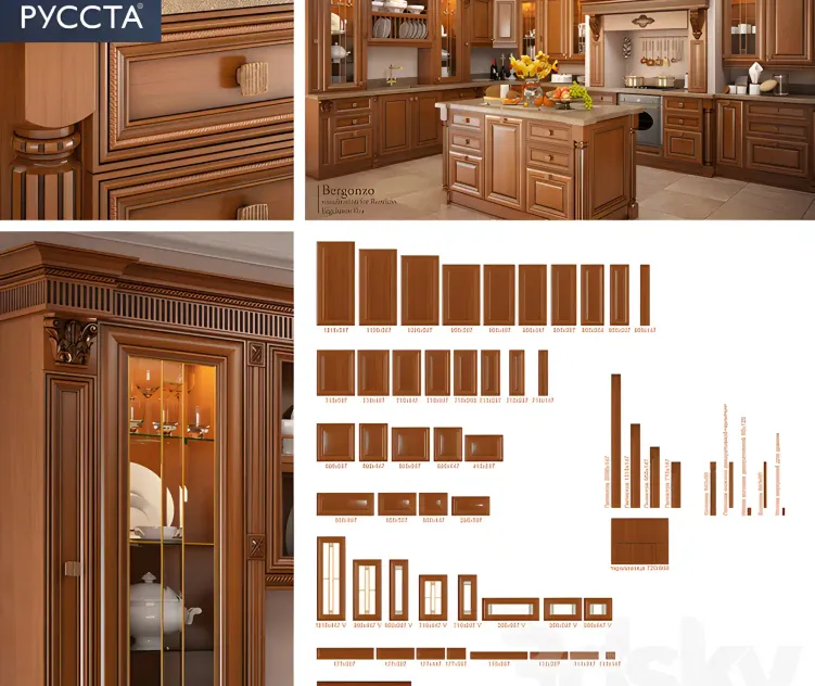 Facade systems for kitchens furniture bergonso