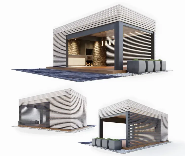 Gazebo with summer kitchen