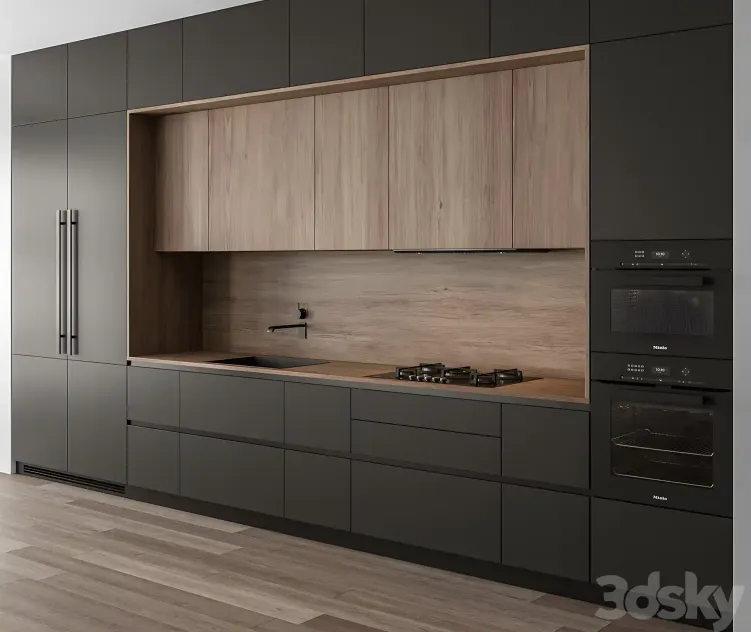 Kitchen modern wood black