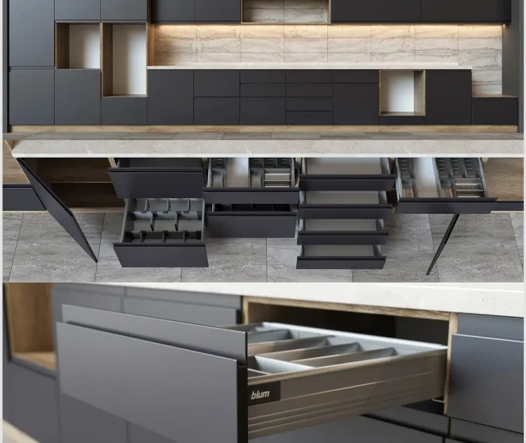 Kitchen units with accessories blum