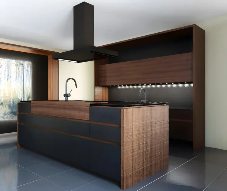 Kitchen wind cemento eta noir