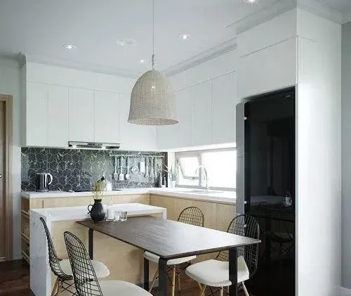 Living room kitchen room interior
