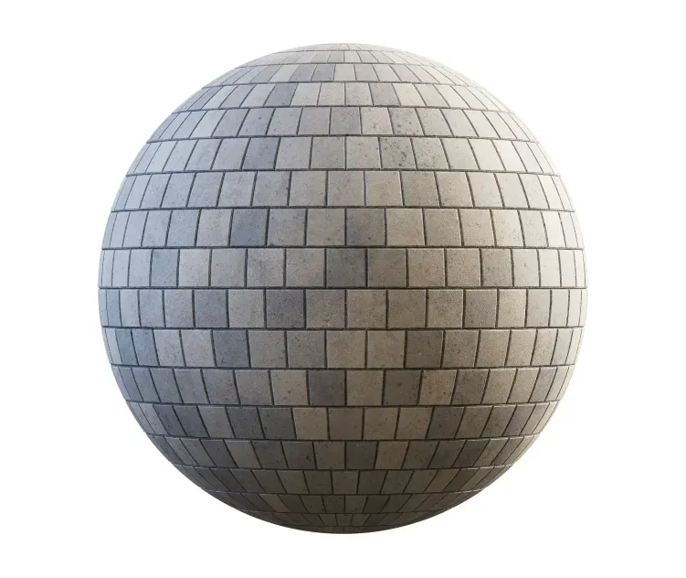 Beige square concrete pavement