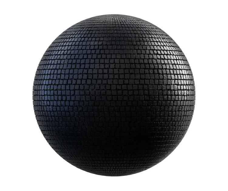 Black square stone pavement