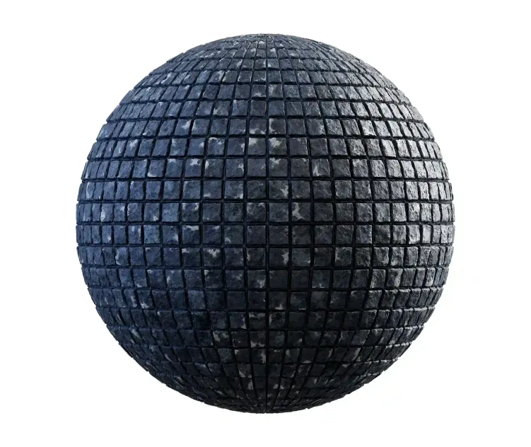 Black square stone pavement 1