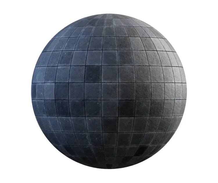 Black square stone pavement 2