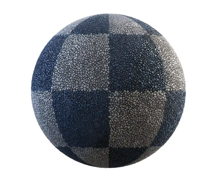 Blue and grey stone pavement
