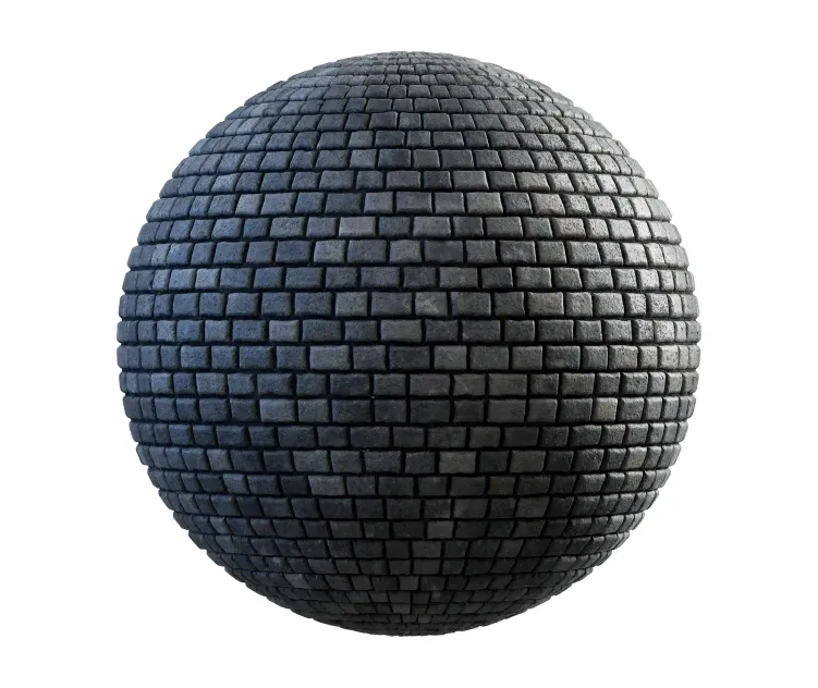 Dark grey stone pavement