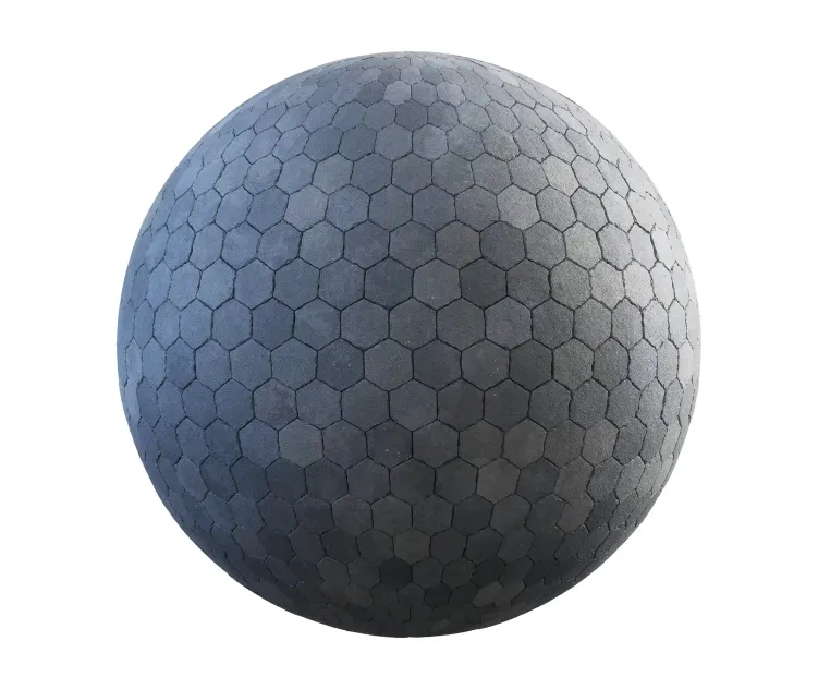 Grey hexagon concrete pavement