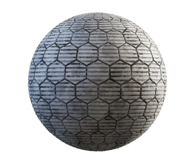Grey hexagon concrete pavement 1