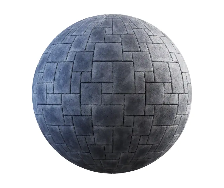 Grey rectangular stone pavement