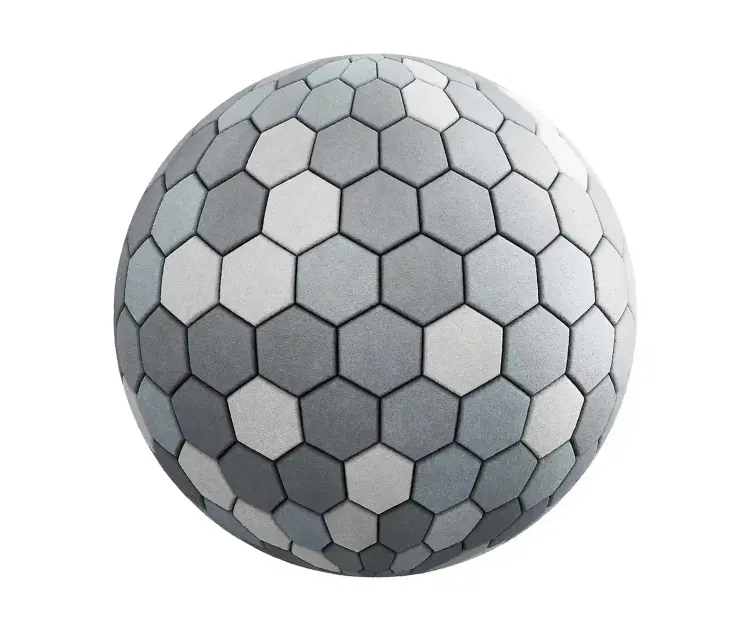 Hexagonal grey pavement