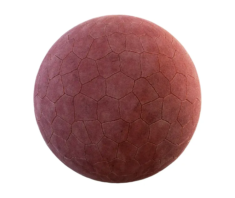 Irregular red stone pavement