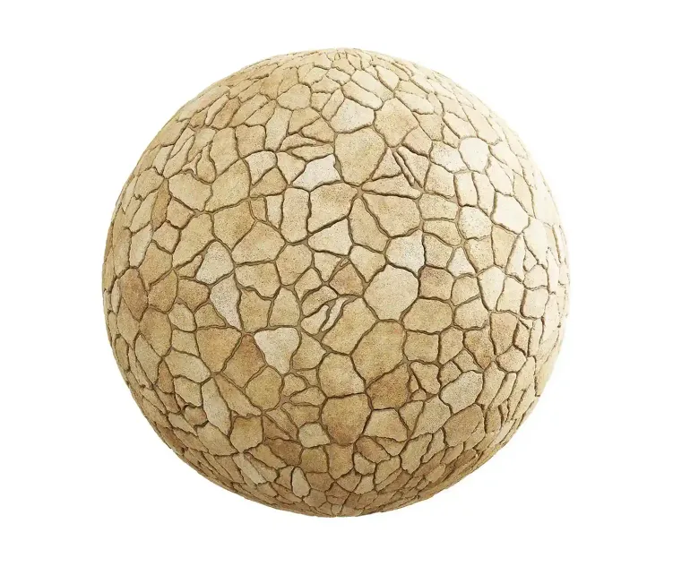 Irregular sandstone pavement