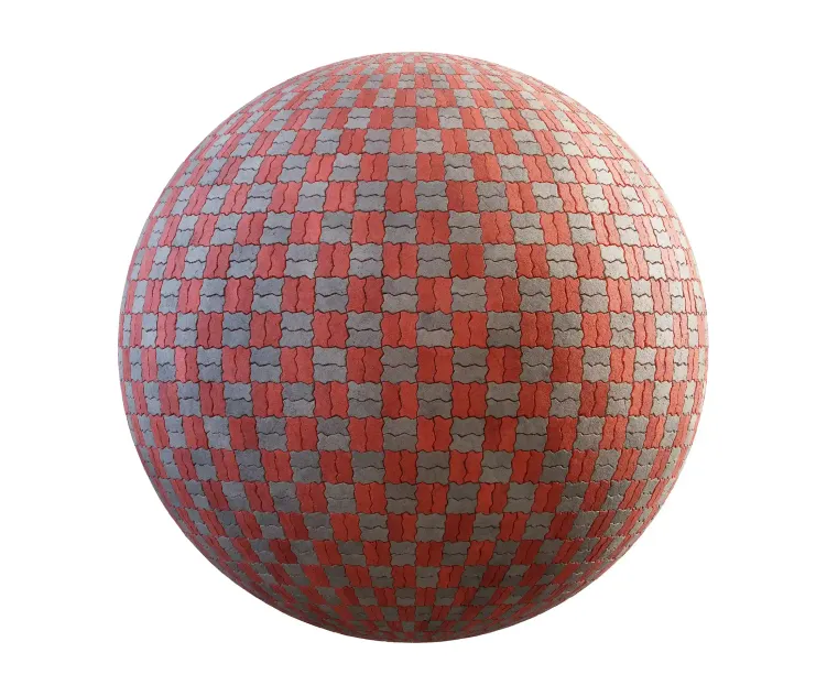Red and grey concrete pavement