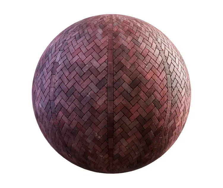 Red brick herringbone pavement 1