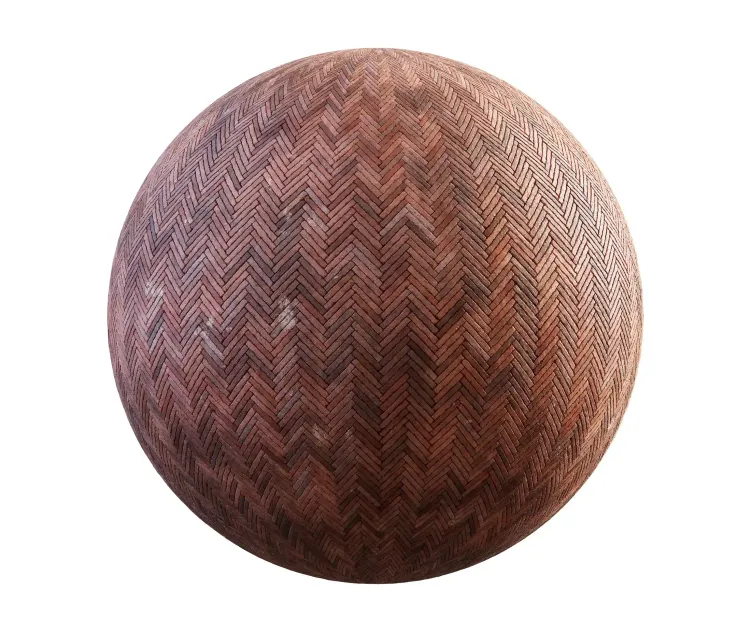 Red brick herringbone pavement 2