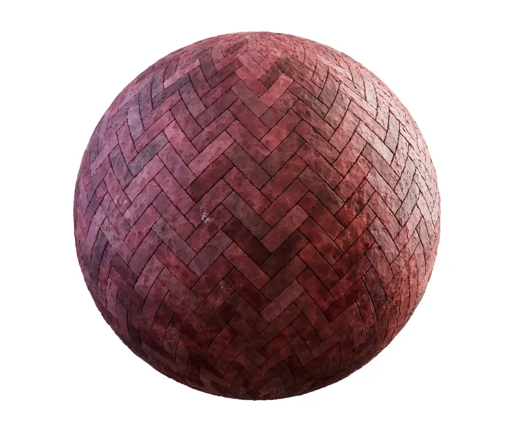Red brick herringbone pavement 3