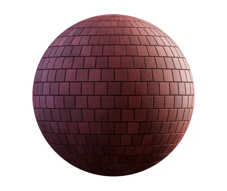 Red square concrete pavement