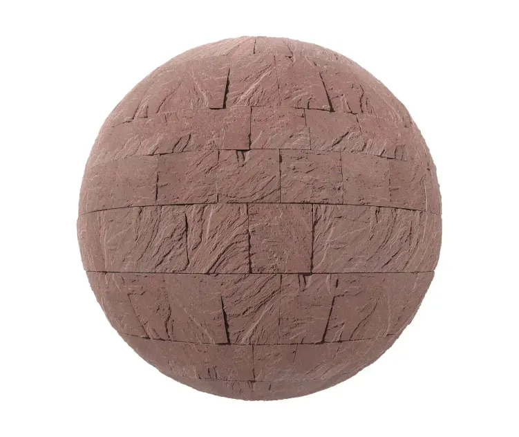 Red stone brick pavement