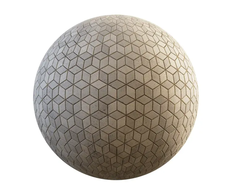 Yellow cube concrete pavement