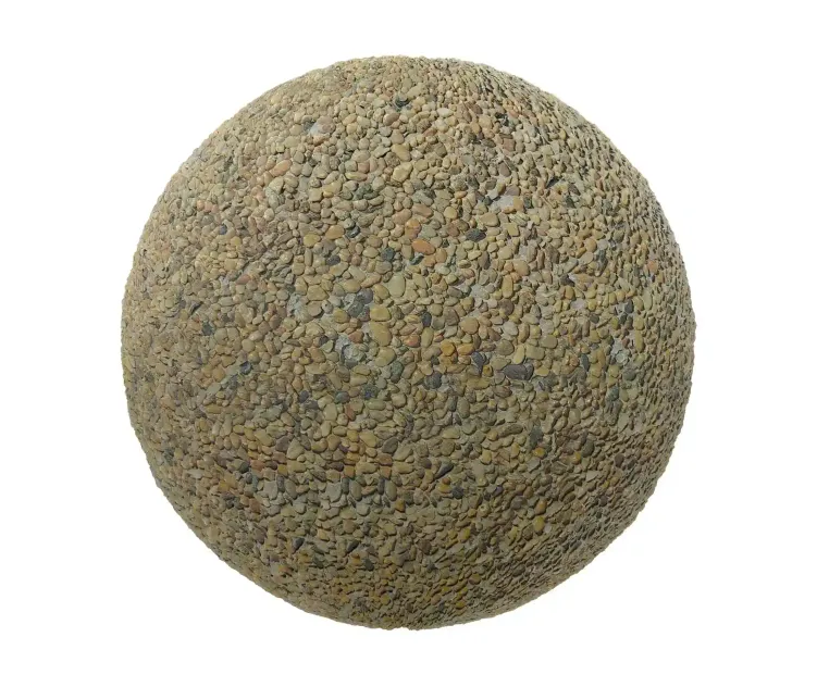 Yellow gravel pavement