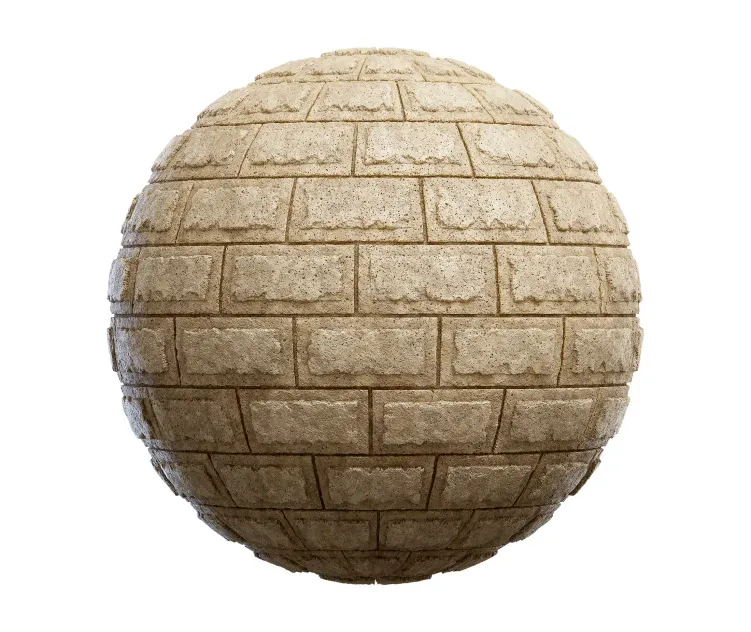 Beige stone brick wall