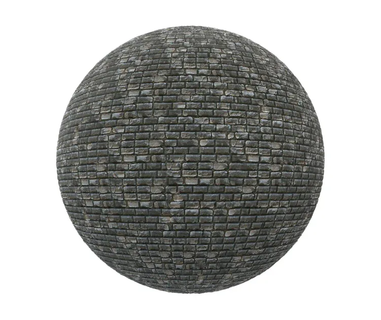 Black stone brick wall 2