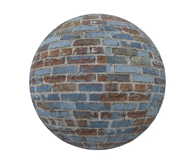 Blue and brown brick wall
