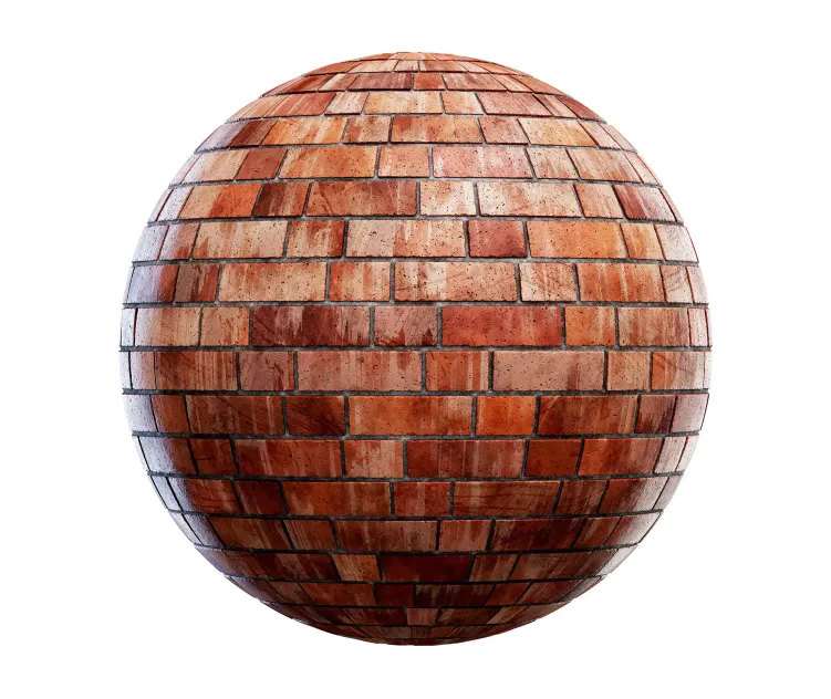 Dirty red brick wall