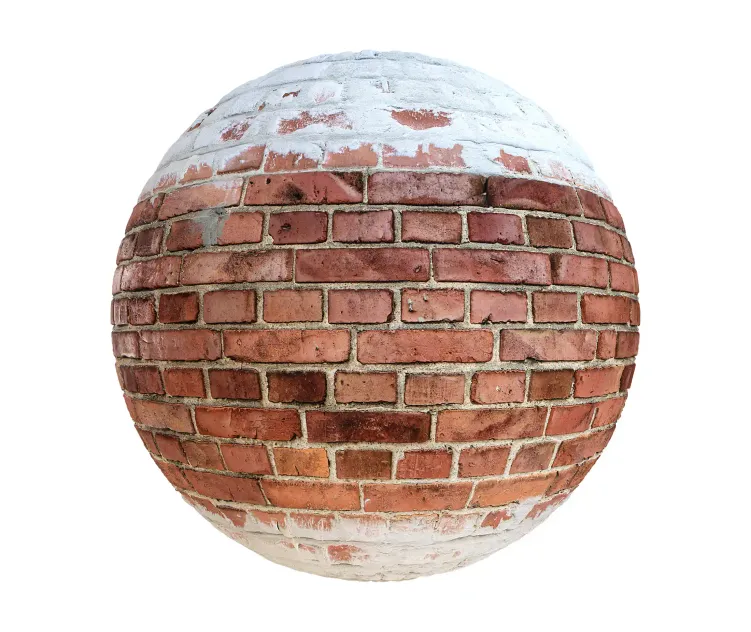 Red brick wall with cement 