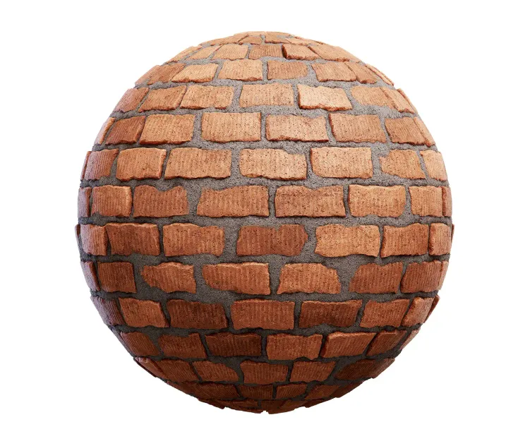 Rough red brick wall
