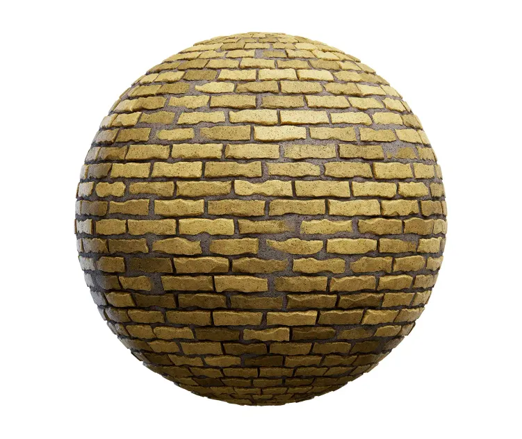 Rough yellow brick wall