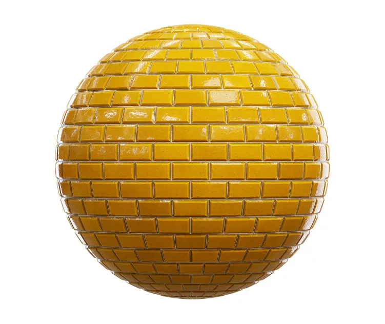 Shiny yellow brick wall