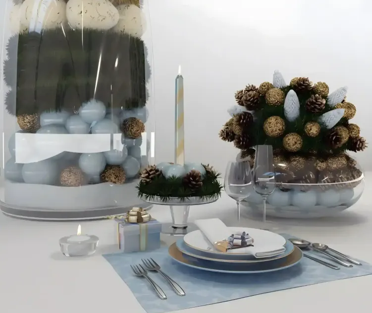 Christmas decorations serving