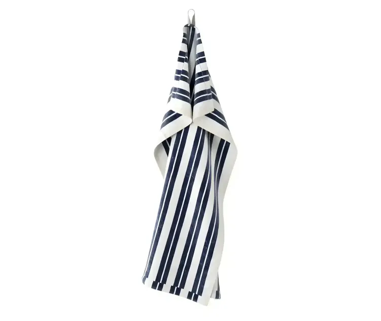 Hale tea off white blue towel by ferm living