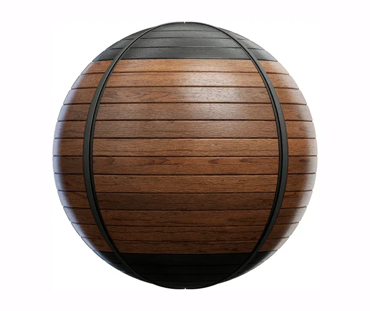 Black and wood fence