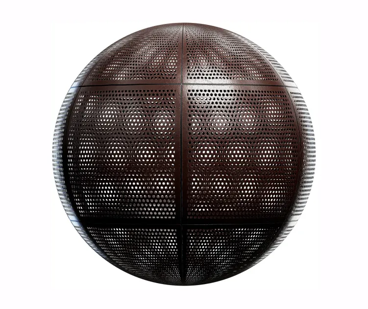 Brown metal panel fence