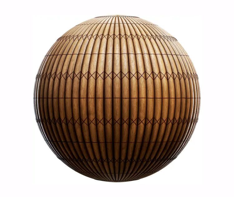 Round planks wooden fence