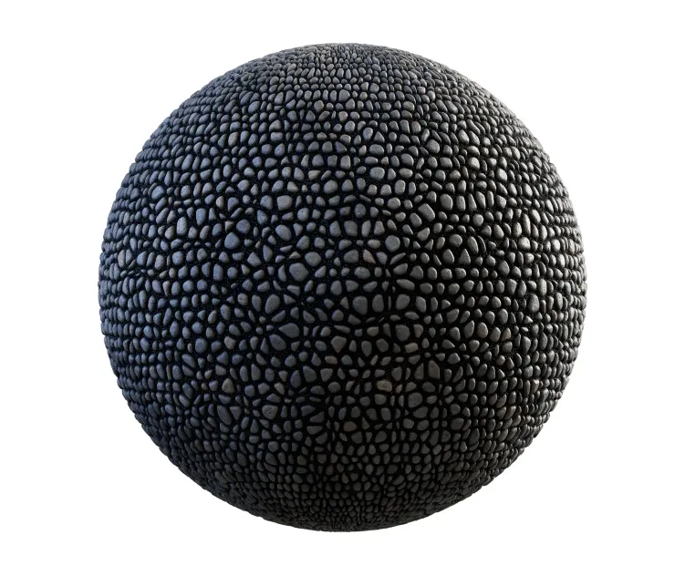 Round grey stone pavement