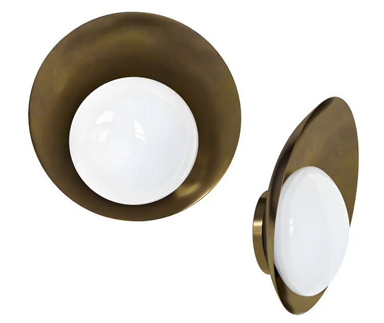 Brass wall lights concha by gallery l