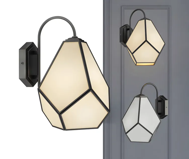 Sconce geometry glass light bra milk