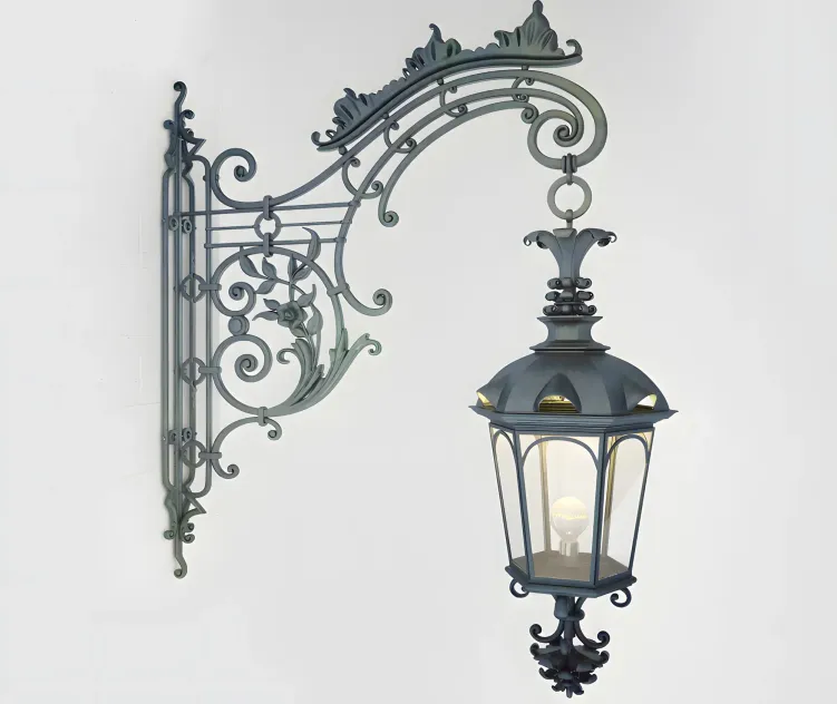 Wrought iron wall lamp